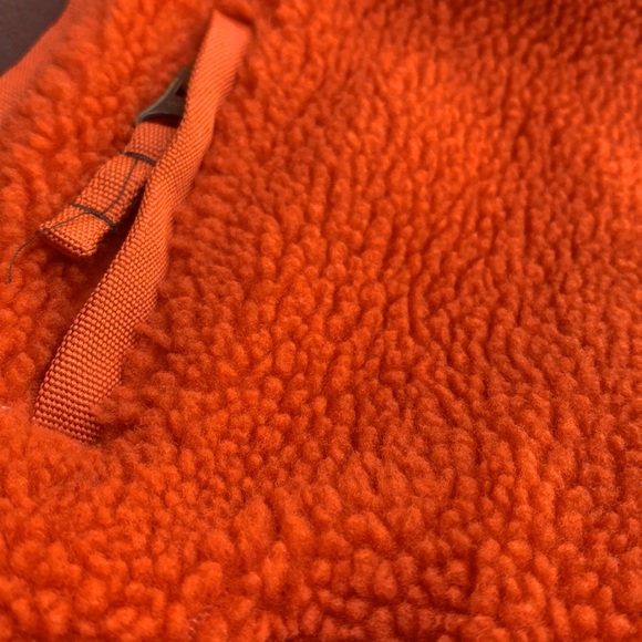 Kids cozy Fleece Jacket, Orange, Lands’ End,  size 6x/7 (L) - Picture 4 of 5